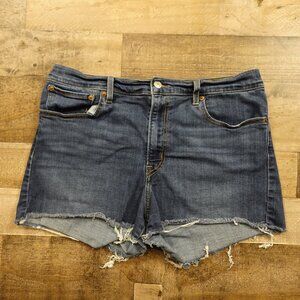 Levi’s High Rise Denim Cutoff Shorts Women’s 33 Blue Raw Hem Distressed 2.5”